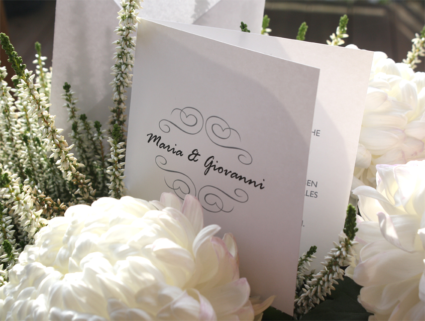 no. 7141 - Einladung Hochzeit Hochzeitseinladung Elegant White Hochzeitskarte Karte Papeterie Hochzeitspapeterie weiß weiss exklusiv elegant modern vornehm